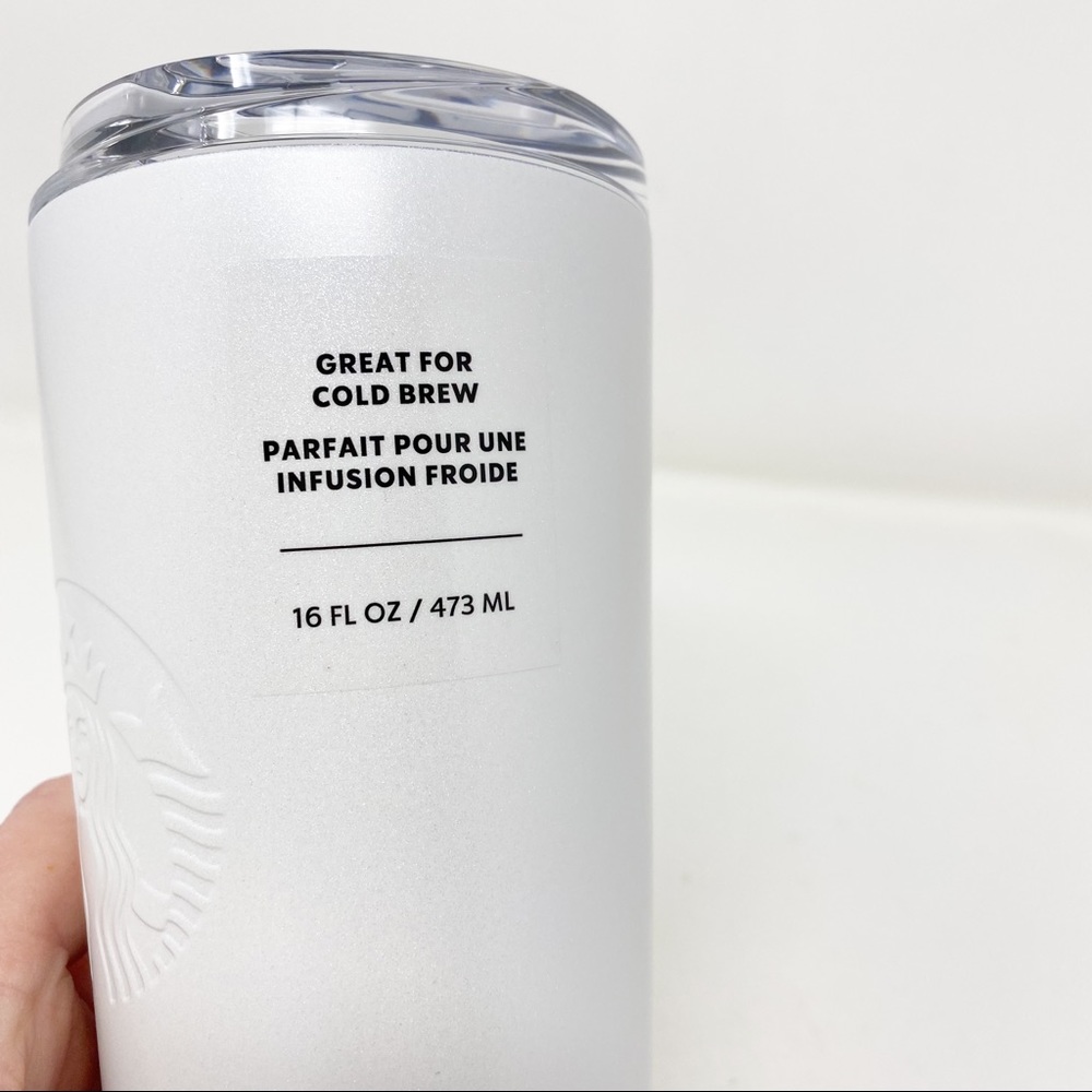 STARBUCKS Pearl White Shimmer Stainless Steel Cold Brew Tumbler - Picture 11 of 11